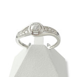 Bague d'occasion or 375 blanc diamantS et rubis - vue 1