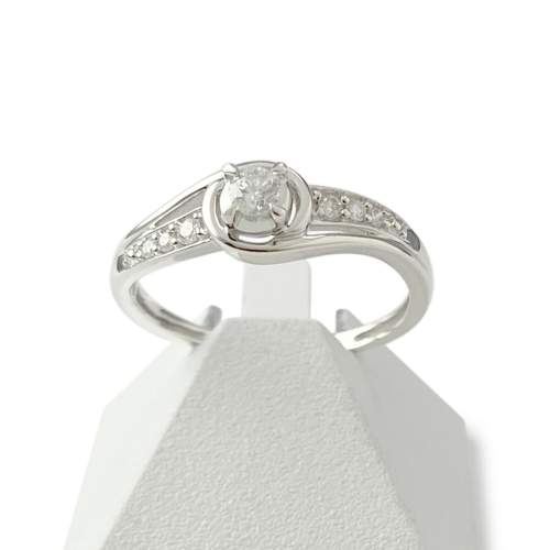 Bague d'occasion or 375 blanc diamantS et rubis