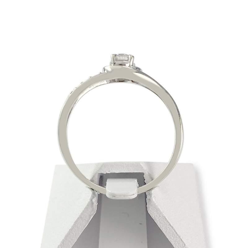 Bague d'occasion or 375 blanc diamantS et rubis - vue 3