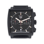 Montre d'occasion TAG Heuer Monaco homme automatique cuir noir - vue D1