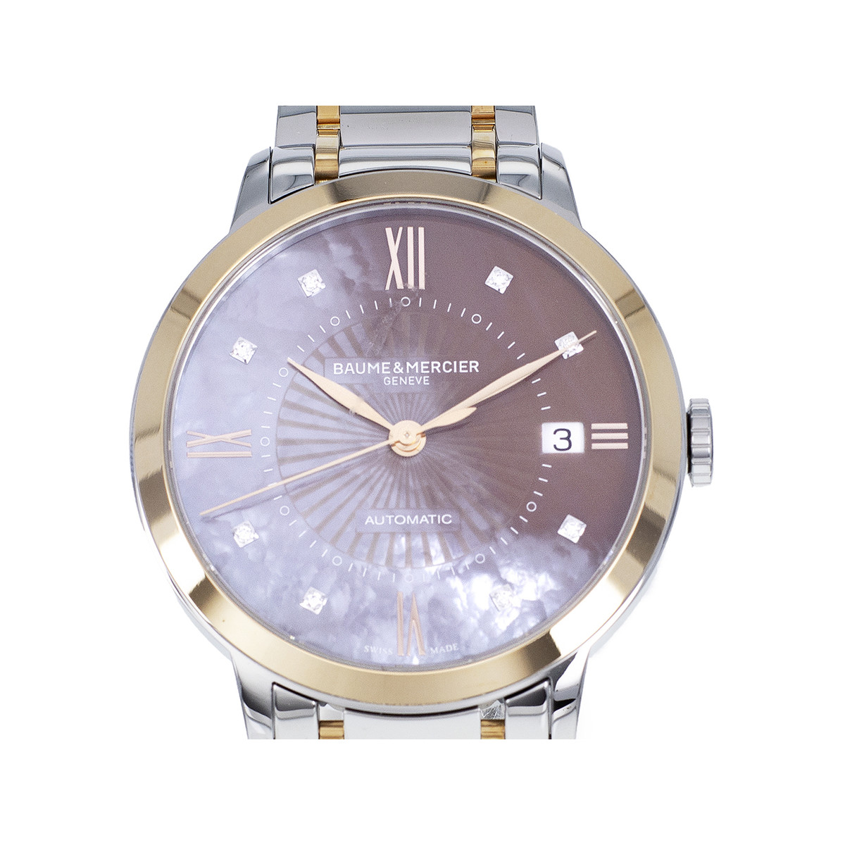 Montre d'occasion BAUME & MERCIER Classima femme automatique bracelet cuir noir - vue D1