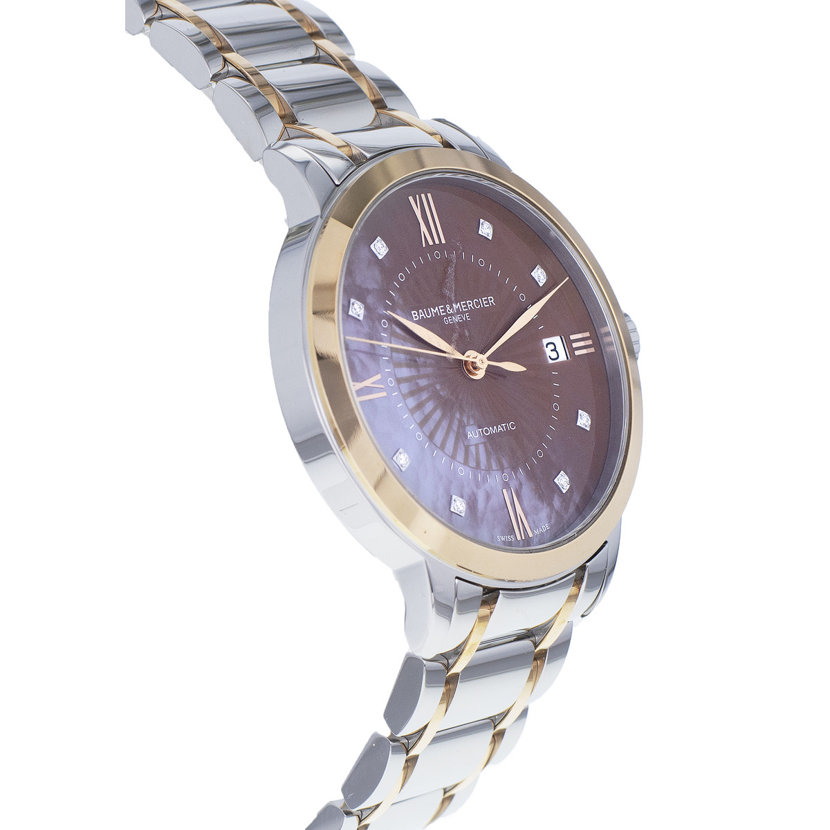 Montre d'occasion BAUME & MERCIER Classima femme automatique bracelet cuir noir - vue D2