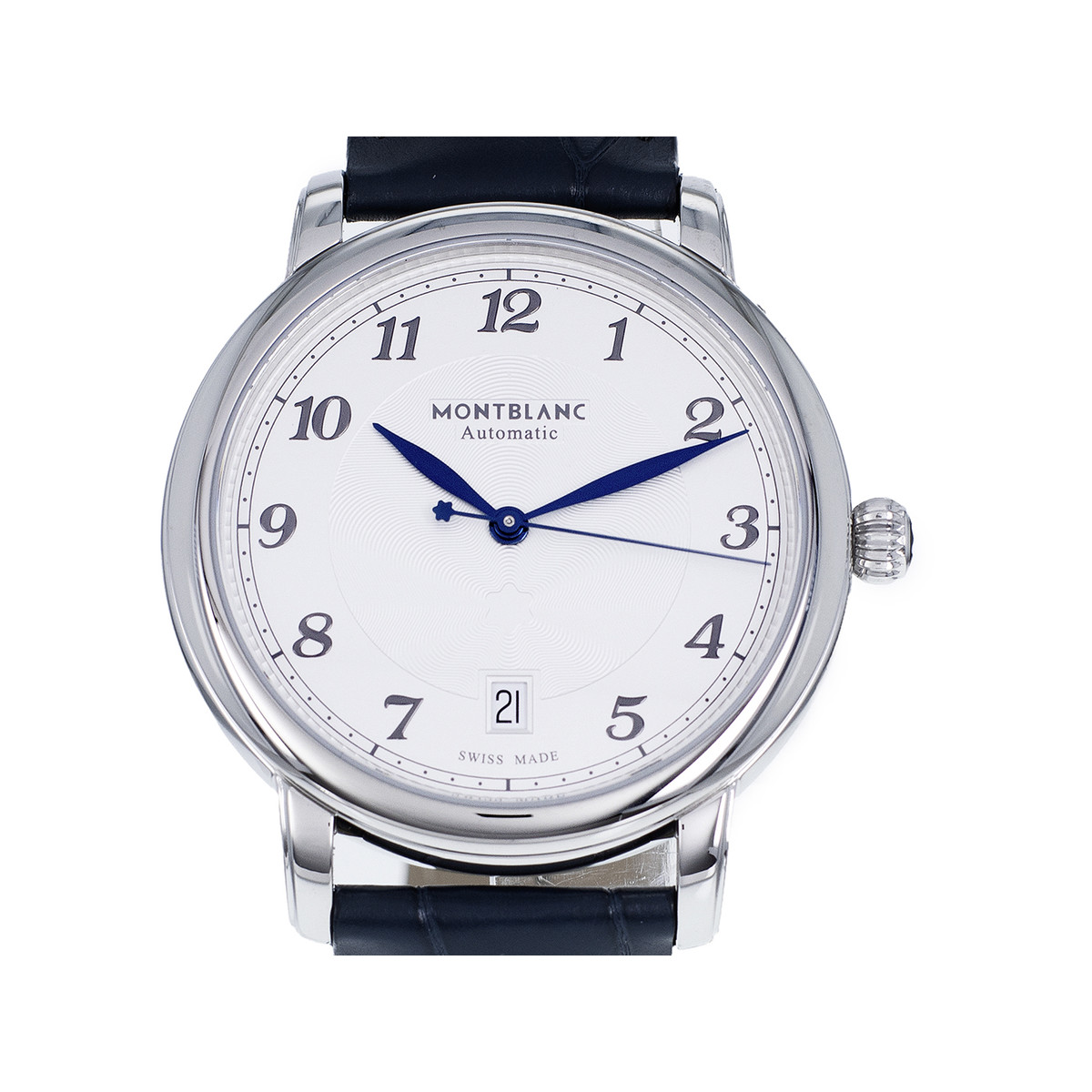Montre d'occasion MONT BLANC Star homme automatique bracelet cuir noir