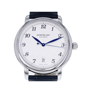 Montre d'occasion MONT BLANC Star homme automatique bracelet cuir noir