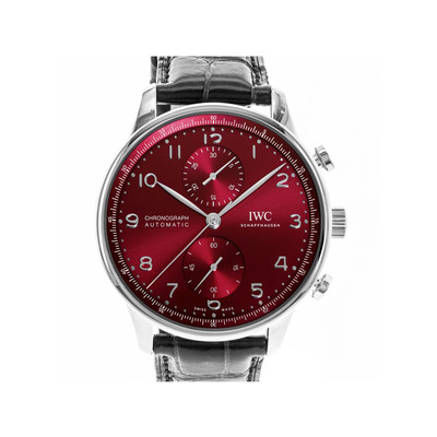 Montre IWC Portugaise homme automatique cuir noir - vue 1