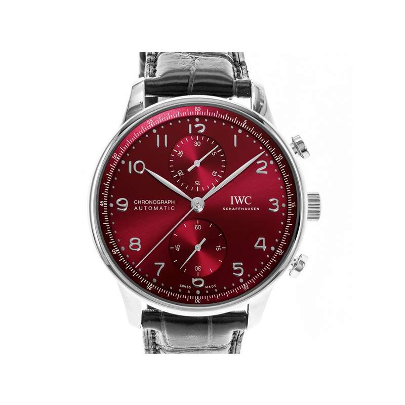 Montre IWC Portugaise homme automatique cuir noir - vue 1