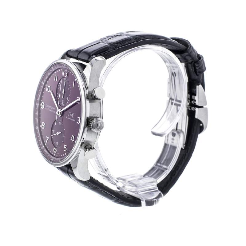 Montre IWC Portugaise homme automatique cuir noir - vue 2