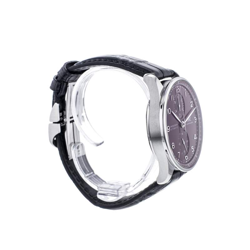 Montre IWC Portugaise homme automatique cuir noir - vue D2
