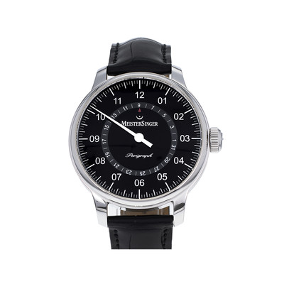 Montre d'occasion Meistersinger perigraph cuir noir acier homme automatique - vue 1