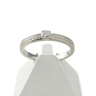 Bague d'occasion or 750 blanc diamants