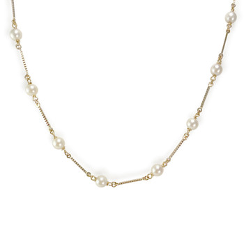 Collier d'occasion or 750 jaune perles de culture 52 cm