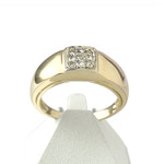 Bague d'occasion or 750 jaune 2 tons diamants - vue 1