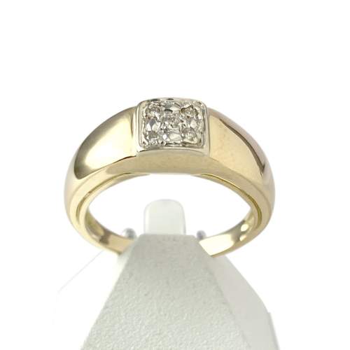 Bague d'occasion or 750 jaune 2 tons diamants