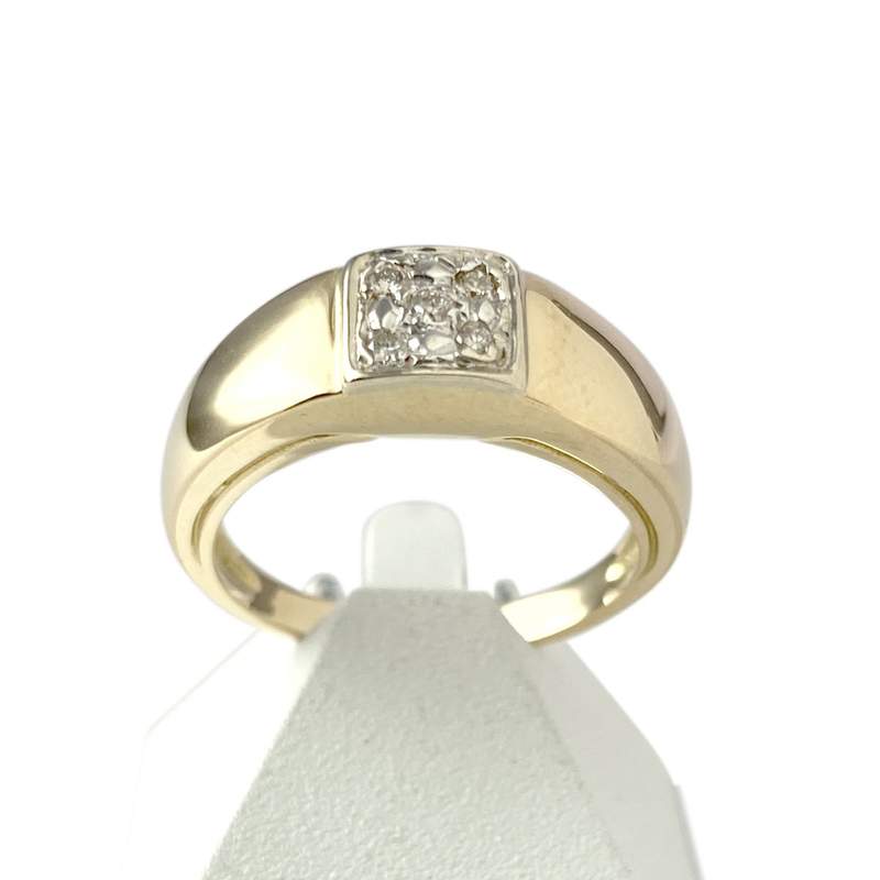 Bague d'occasion or 750 jaune 2 tons diamants - vue 1