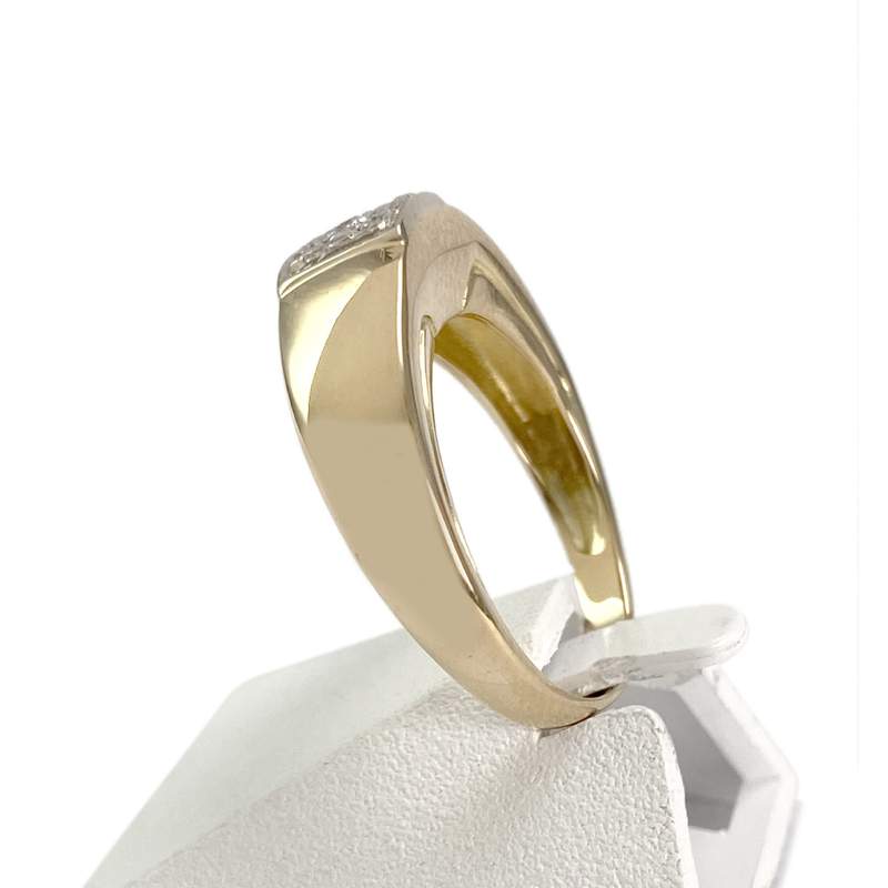 Bague d'occasion or 750 jaune 2 tons diamants - vue 2