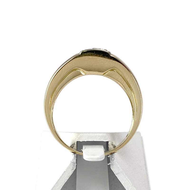 Bague d'occasion or 750 jaune 2 tons diamants - vue 3