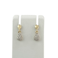 Boucles d'oreilles d'occasion or 750 2 tons diamants