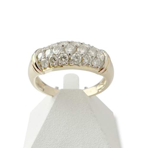 Second-hand gold ring 750 yellow diamonds
