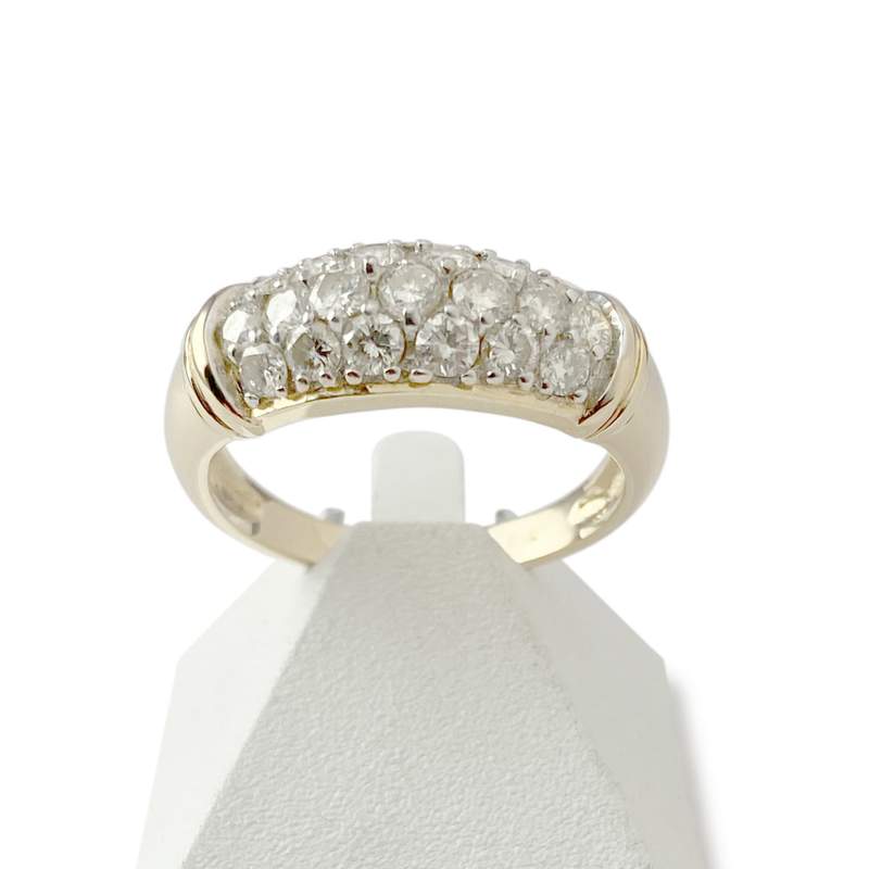 Bague d'occasion or 750 jaune diamants - vue 1