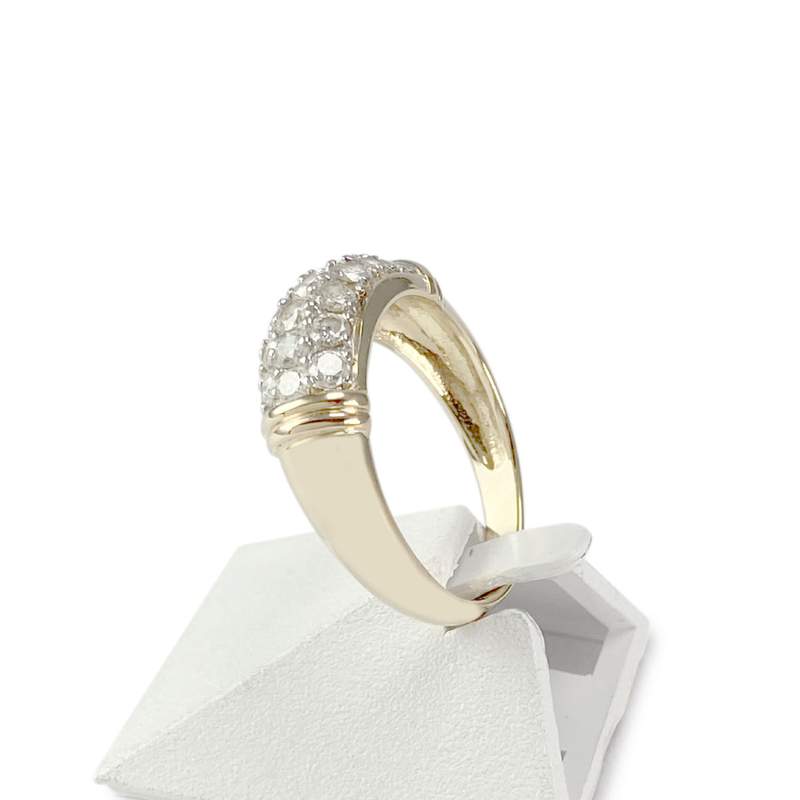 Bague d'occasion or 750 jaune diamants - vue 2