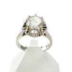 Solitaire d'occasion or 750 blanc platine diamant - vue 1