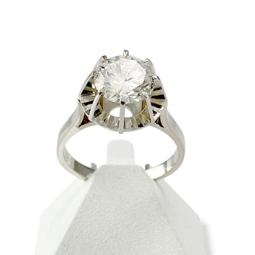 Solitaire d'occasion or 750 blanc platine diamant