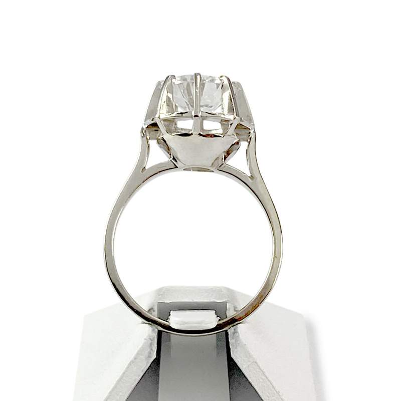 Solitaire d'occasion or 750 blanc platine diamant - vue 3
