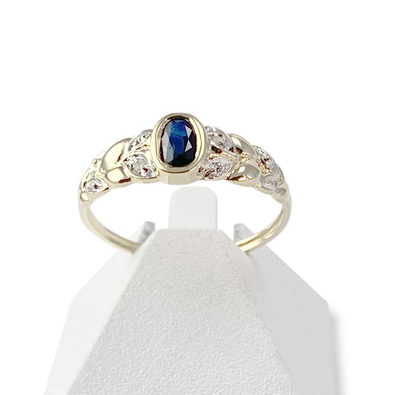 Bague d'occasion or 750 jaune diamants rubis - vue 1