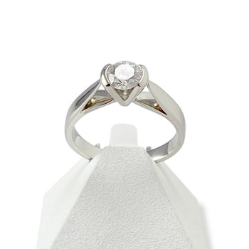Solitaire d'occasion or 750 blanc diamant