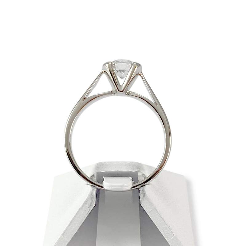 Solitaire d'occasion or 750 blanc diamant - vue 3
