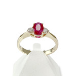 Bague d'occasion or 750 jaune diamants rubis - vue 1