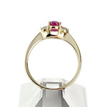 Bague d'occasion or 750 jaune diamants rubis - vue 3