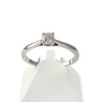 Bague solitaire d'occasion or 375 blanc diamant 0.25 carat - vue 1