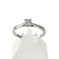 Bague solitaire d'occasion or 375 blanc diamant 0.25 carat