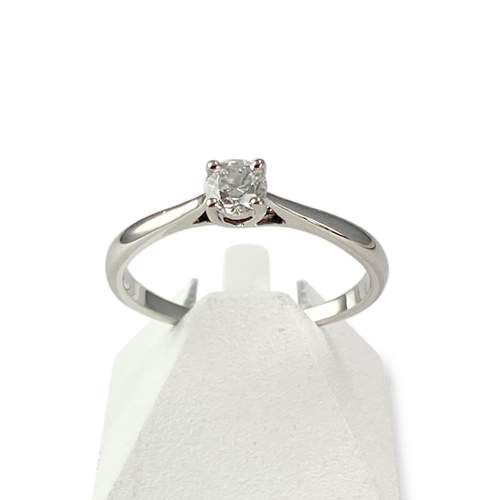 Second-hand solitaire ring 375 white gold 0.25 carat diamond