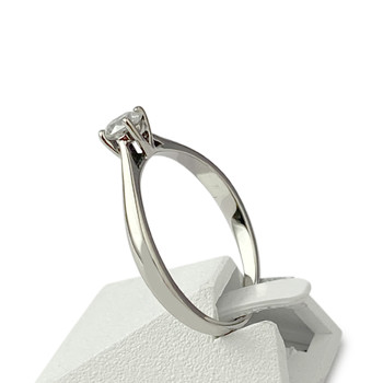 Bague solitaire d'occasion or 375 blanc diamant 0.25 carat