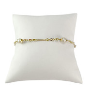 Bracelet d'occasion or 750 jaune perles de culture 19,5 cm