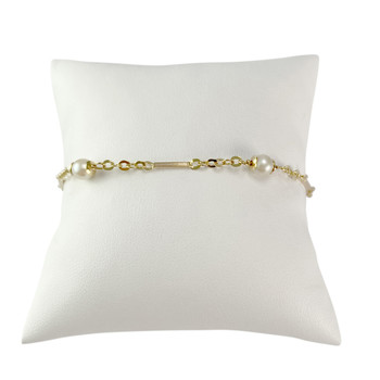 Bracelet d'occasion or 750 jaune perles de culture 19,5 cm
