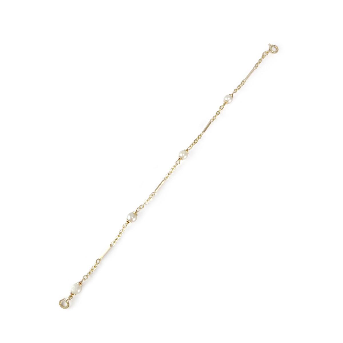 Bracelet d'occasion or 750 jaune perles de culture 19,5 cm - vue 2