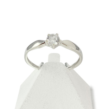 Solitaire d'occasion or 375 blanc zirconia