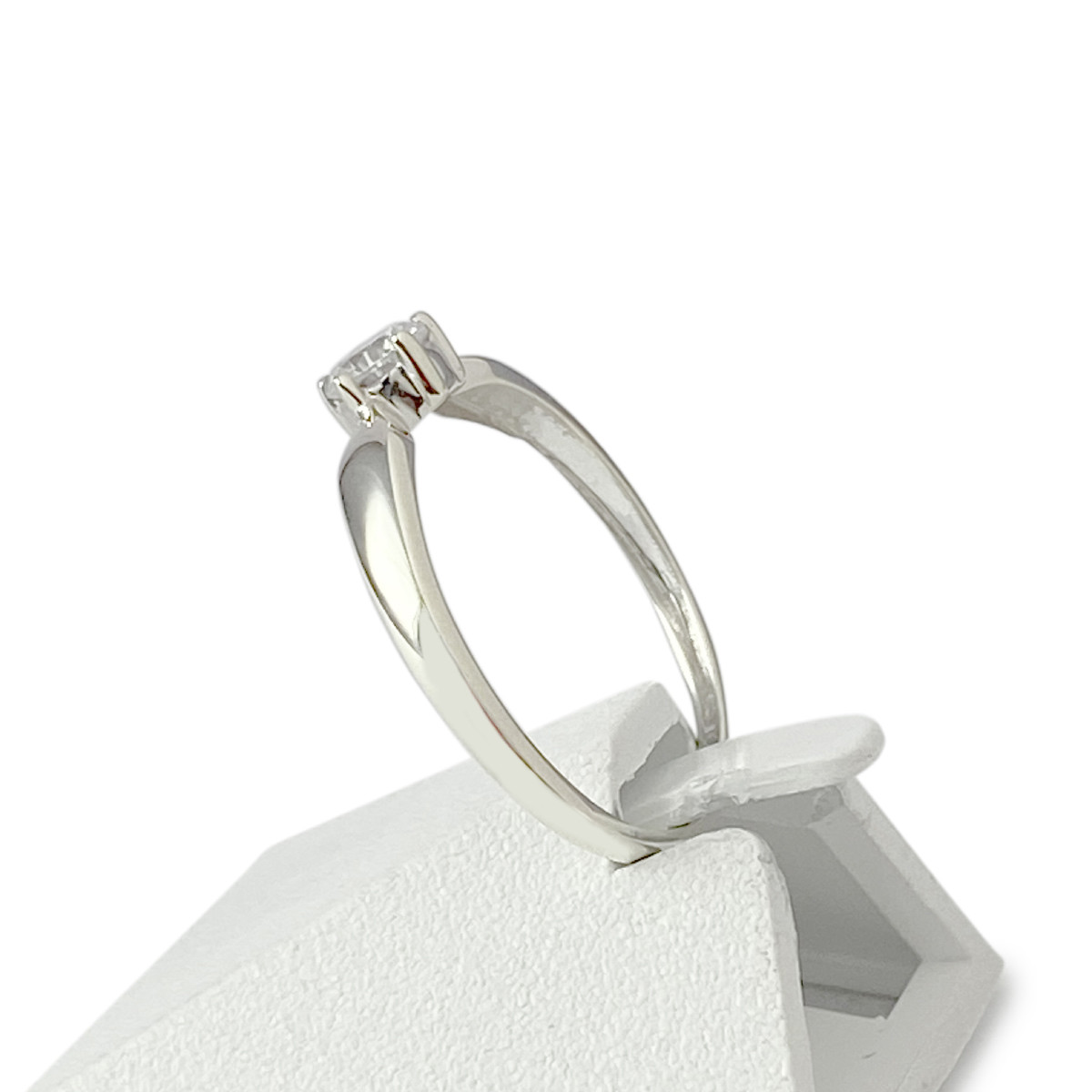 Solitaire d'occasion or 375 blanc zirconia - vue 2