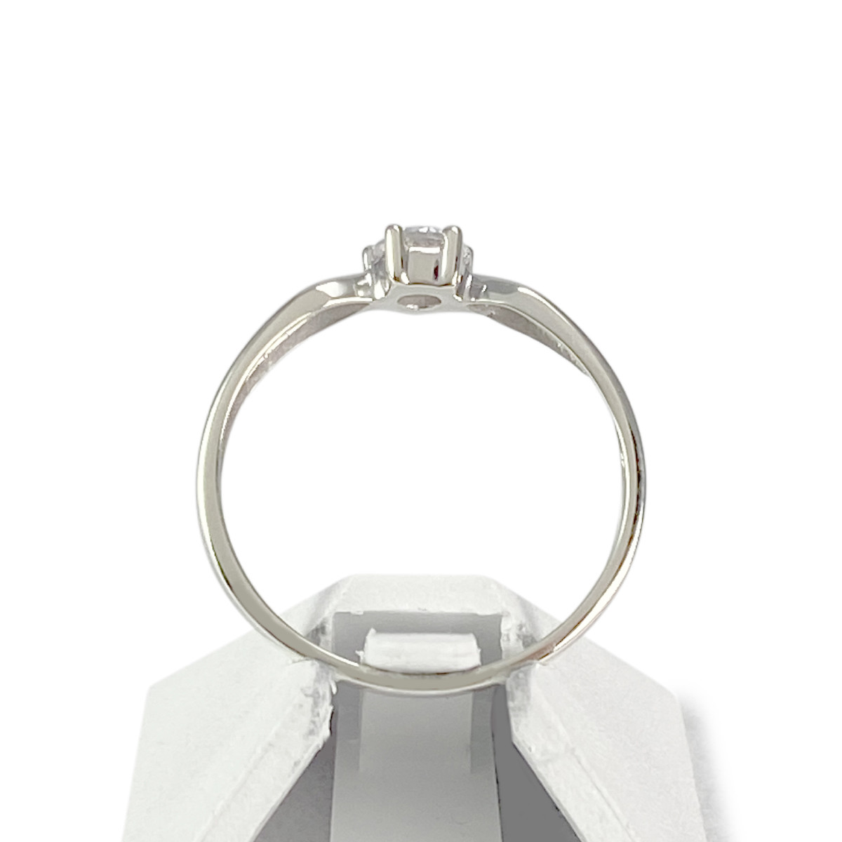 Solitaire d'occasion or 375 blanc zirconia - vue 3