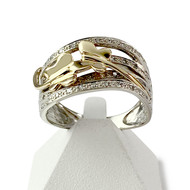 Bague d'occasion 2 ors 750 diamants