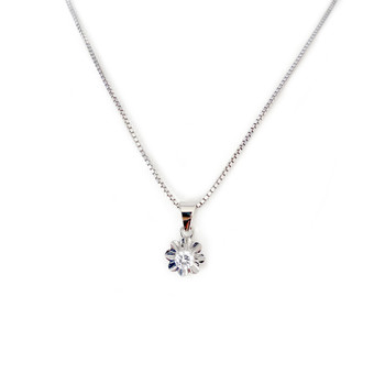 Collier d'occasion or 750 blanc diamants 39.5 cm