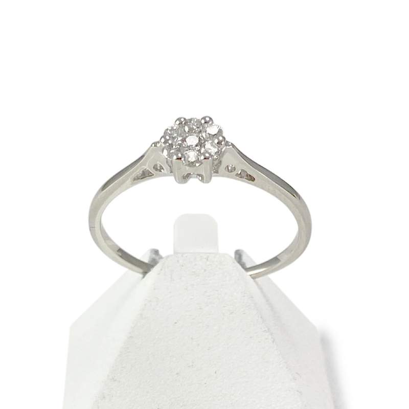 Bague d'occasion or 750 blanc diamants - vue 1