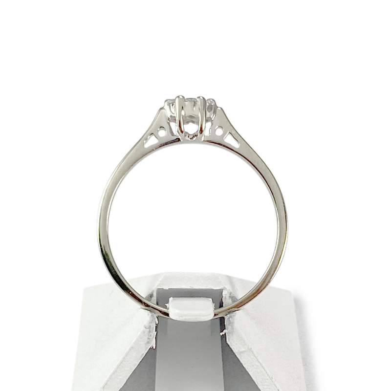 Bague d'occasion or 750 blanc diamants - vue 3
