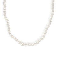 Collier en chute d'occasion or 750 blanc perles du japon 50 cm