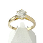 Solitaire d'occasion or 750 jaune diamant - vue 1
