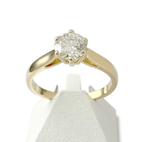 Solitaire d'occasion or 750 jaune diamant