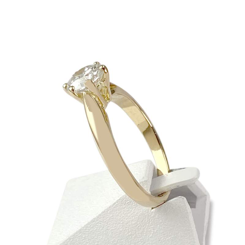 Solitaire d'occasion or 750 jaune diamant - vue 2